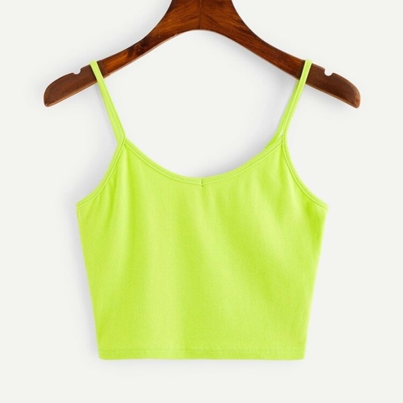 Neon green crop tank top Clearance